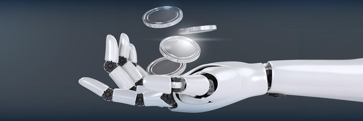 robot hand flipping coins